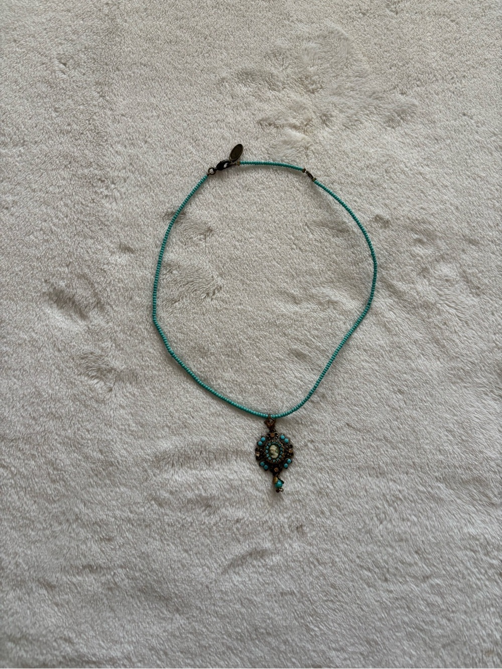 Michal Negrin Turquoise Beaded Pendant Necklace